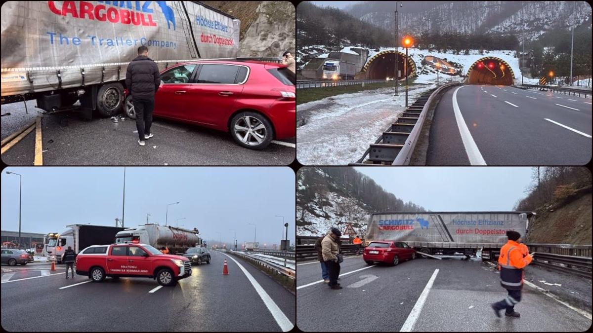 Anadolu Otoyolu'nun Bolu kesiminde tırla otomobilin çarpıştığı kaza