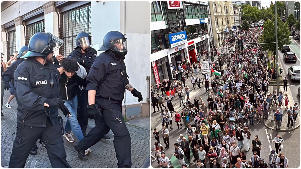 Berlin’de Filistin’e destek eyleminde çok sayıda gösterici gözaltına alındı