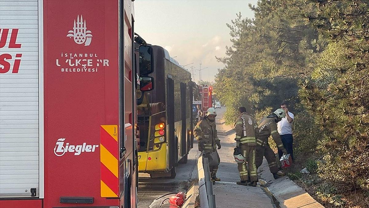 Beykoz’da İETT otobüsünde çıkan yangın söndürüldü