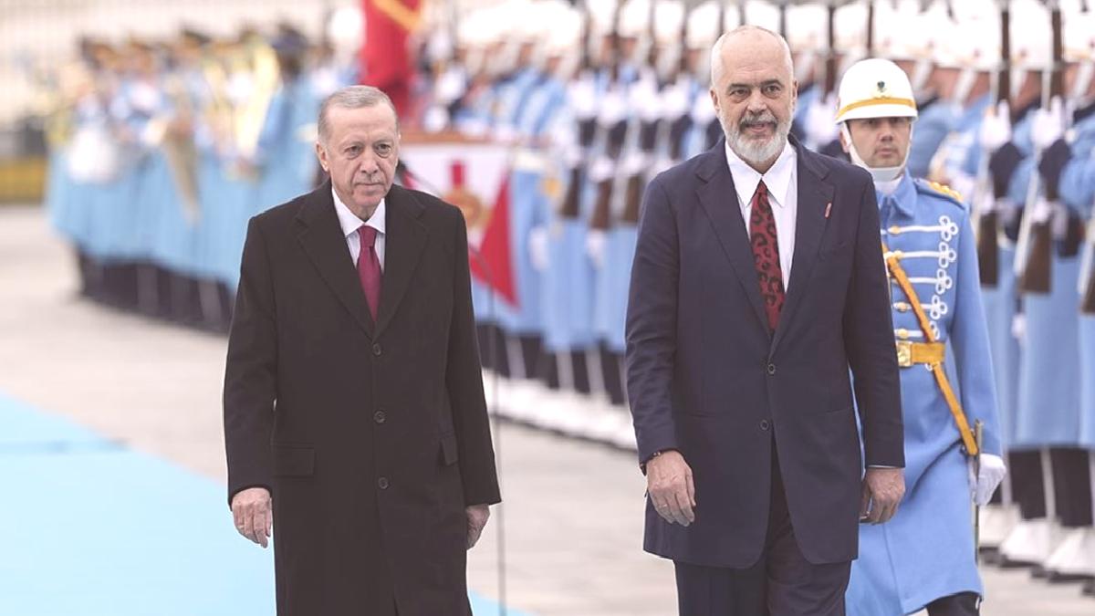 Cumhurbaşkanı Erdoğan, Arnavutluk Başbakanı Rama'yı resmi törenle karşıladı