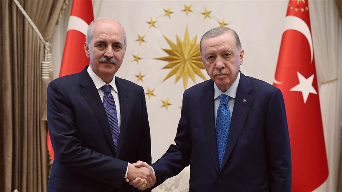 Cumhurbaşkanı Erdoğan, TBMM Başkanı Kurtulmuş'u kabul etti