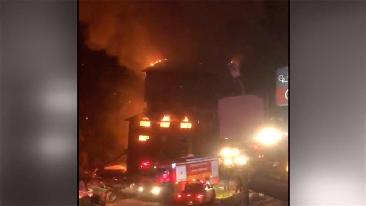 Kartalkaya'daki otel yangınına ilk müdahale anlarının görüntüleri ortaya çıktı