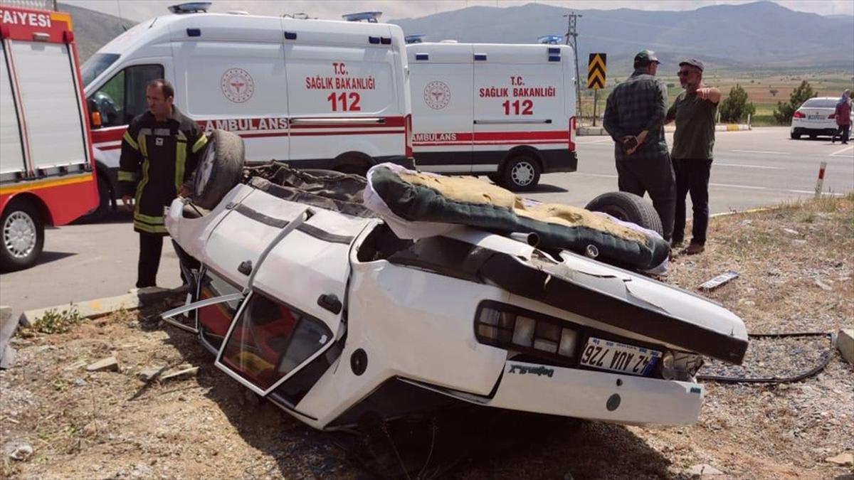 Konya'da tır ile çarpışan otomobildeki 4 kişi yaralandı