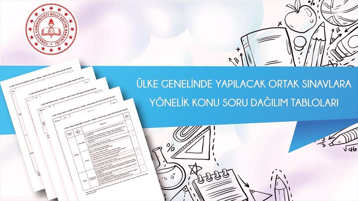 MEB, ülke genelindeki ortak sınavlara yönelik konu soru dağılım tablolarını yayınladı