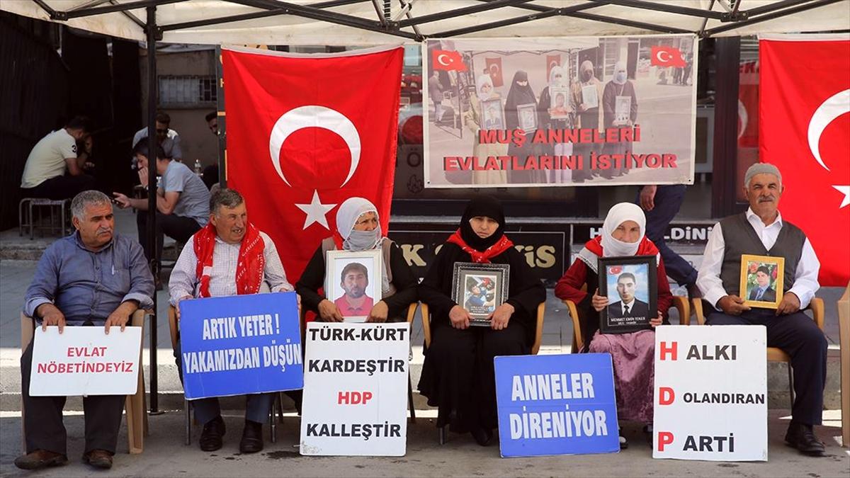 Muşlu aileler DEM Parti önündeki 