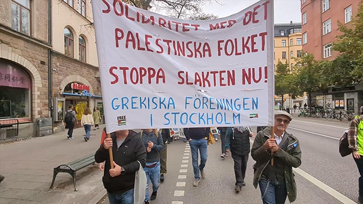 Stockholm'de Filistin Protestosu