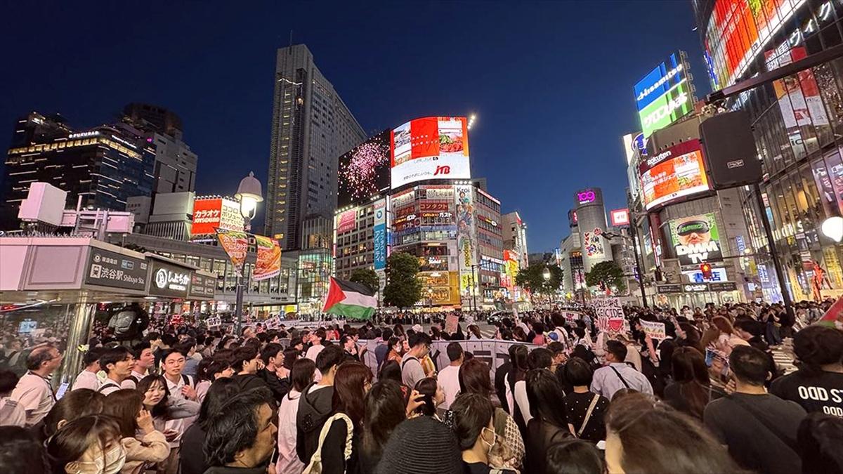 Tokyo'da Filistin'e destek için 