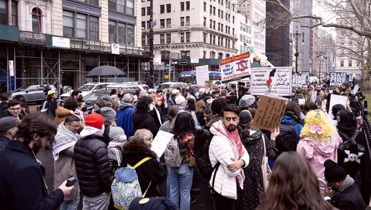 New York’ta, Gazze’de acil ateşkes için 24 saat sürecek miting düzenleniyor