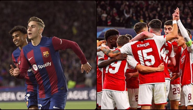 Barcelona ve Arsenal, UEFA Şampiyonlar Ligi’nde çeyrek finale çıktı