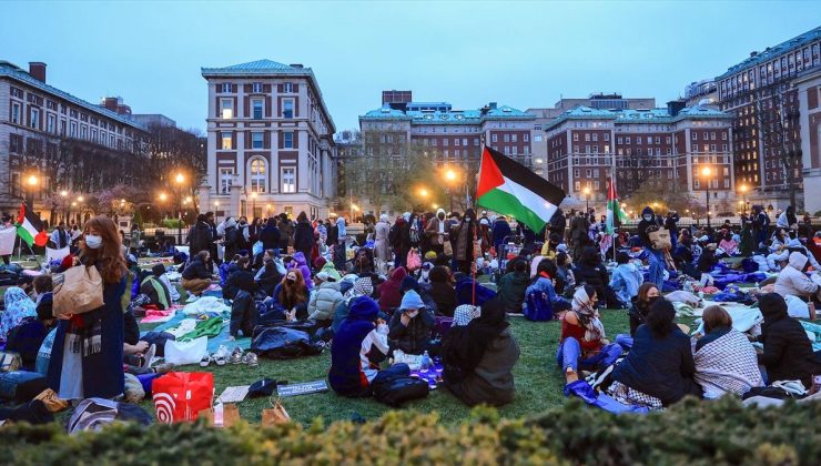 ABD’de Columbia Üniversitesi’nde Gazze için eylem yapan öğrenciler kampüste sabahladı