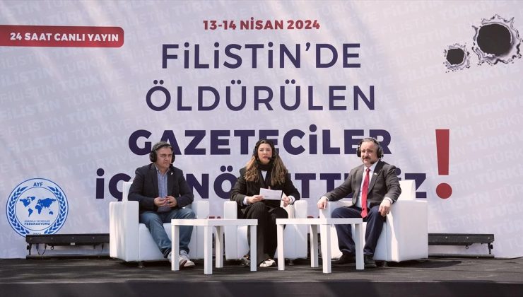 İstanbul’da, Filistin’de öldürülen gazeteciler için 24 saat sürecek tepki yayını başladı