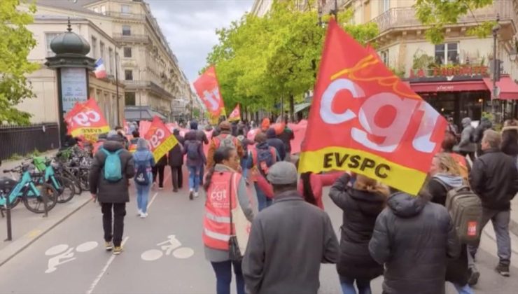 Paris Olimpiyatları’nda iş yükü artacak belediye çalışanları ek ücret talebiyle gösteri düzenledi