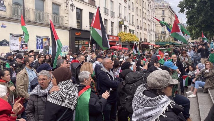Paris’te Filistin’e destek gösterisi düzenlendi
