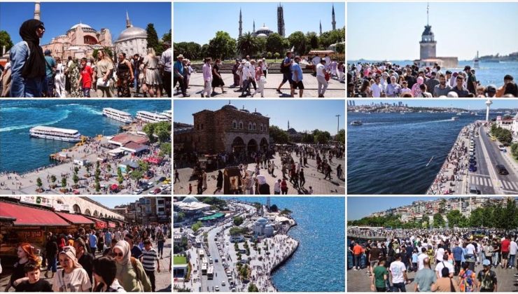 İstanbul’un tarihi ve turistik yerlerinde bayram yoğunluğu yaşanıyor