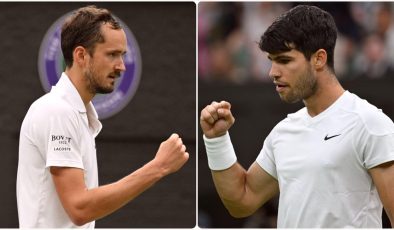 Alcaraz ve Medvedev, Wimbledon’da yarı finale çıktı