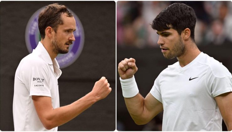 Alcaraz ve Medvedev, Wimbledon’da yarı finale çıktı