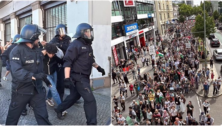 Berlin’de Filistin’e destek eyleminde çok sayıda gösterici gözaltına alındı