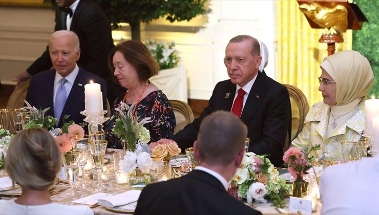 Cumhurbaşkanı Erdoğan ve eşi, ABD Başkanı Biden’ın verdiği resmi yemeğe katıldı