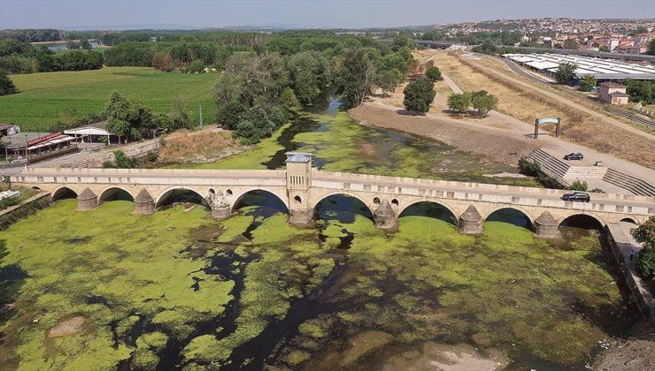 Tunca Nehri’nin bazı bölümlerinde kuraklık nedeniyle su akışı durdu