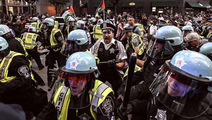 ABD polisinden İsrail protestosunda göstericilere ve basın mensuplarına sert müdahale