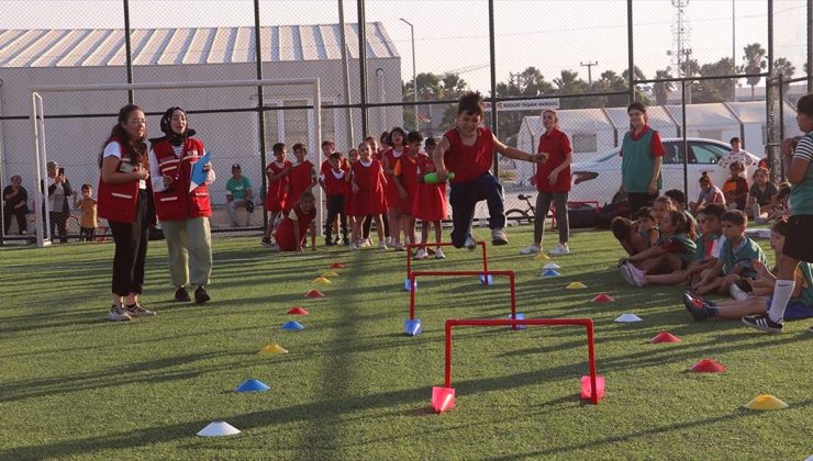 Hatay’da Türk Kızılayın “Çocuk Atletizmi Projesi”ndeki eğitimlere 34 çocuk katılıyor