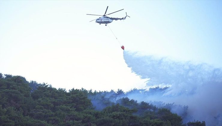 İzmir’deki orman yangınına havadan müdahaleye yeniden başlandı