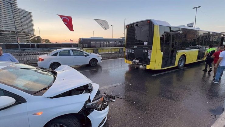 Şişli’de İETT otobüsüyle otomobilin çarpıştığı kazada 3 kişi yaralandı