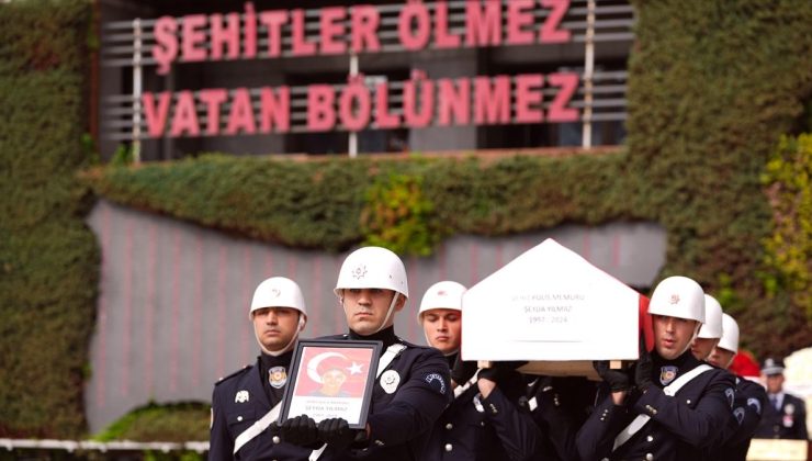 İstanbul’da şehit olan polis memuru için cenaze töreni düzenlendi