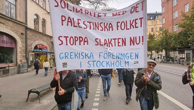 Stockholm’de Filistin Protestosu