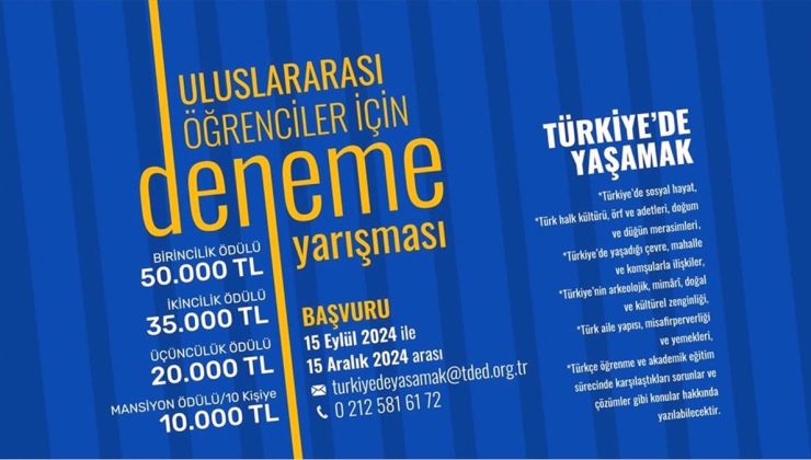 TDED’den uluslararası öğrenciler için deneme yarışması