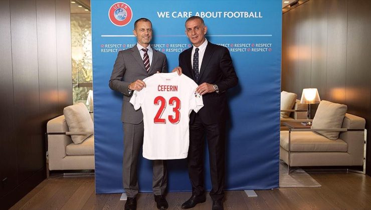 TFF Başkanı Hacıosmanoğlu, UEFA Başkanı Ceferin ile bir araya geldi