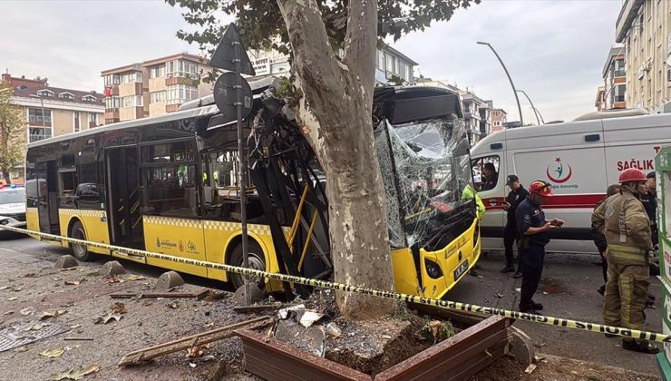 Bahçelievler’de ağaca çarpan İETT otobüsündeki 7 kişi yaralandı