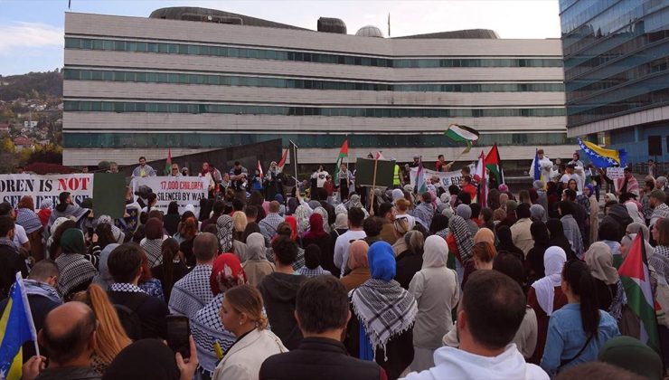 Bosna Hersek’te İsrail’in Gazze’ye saldırıları protesto edildi