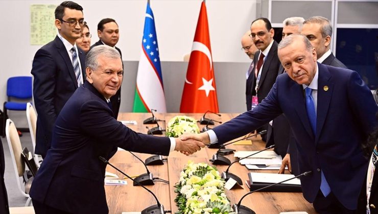 Cumhurbaşkanı Erdoğan, Özbekistan Cumhurbaşkanı Mirziyoyev ile görüştü