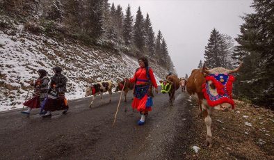 Doğu Karadeniz’de kar yağışı yaylalardan dönüşü hızlandırdı