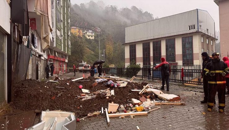 Rize toprak kayması sonucu 1 kişi öldü, 4 kişi yaralandı