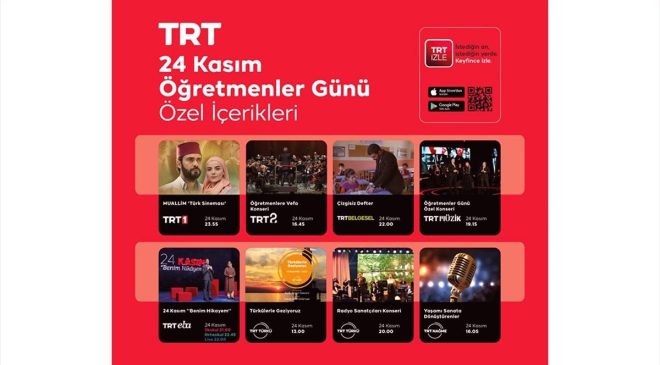 TRT’den 24 Kasım Öğretmenler Günü’ne Özel Yayınlar