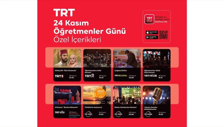 TRT’den 24 Kasım Öğretmenler Günü’ne Özel Yayınlar