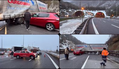 Anadolu Otoyolu’nun Bolu kesiminde tırla otomobilin çarpıştığı kaza