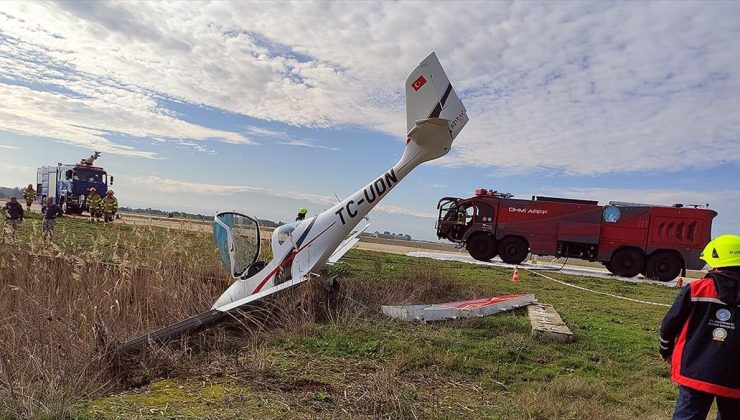 Bursa’da pistten çıkan eğitim uçağının pilotu yaralandı